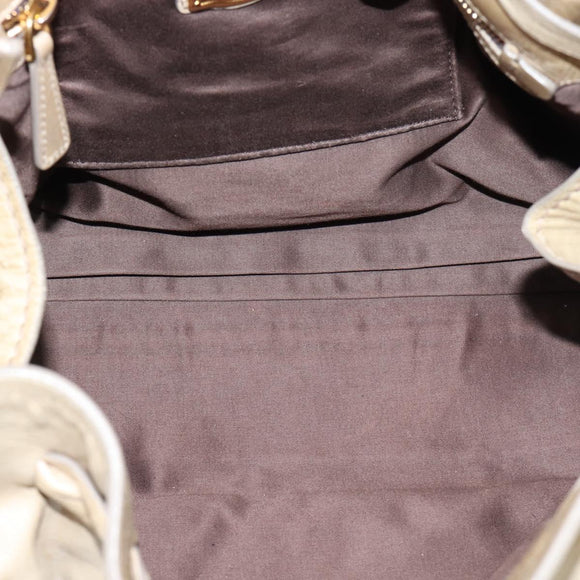 Miu Miu Tote Bag Leather Green Gold Auth 183837SAM