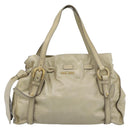 Miu Miu Tote Bag Leather Green Gold Auth 183837SAM-13