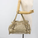 Miu Miu Tote Bag Leather Green Gold Auth 183837SAM-22