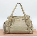 Miu Miu Tote Bag Leather Green Gold Auth 183837SAM-12