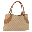 GUCCI GG Canvas Handtasche Beige Silber 113015 Auth 183839A-1