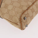 GUCCI GG Canvas Handtasche Beige Silber 113015 Auth 183839A-11