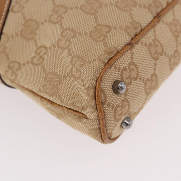 GUCCI GG Canvas Handtasche Beige Silber 113015 Auth 183839A