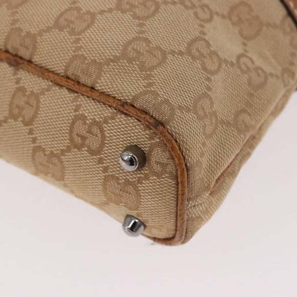 GUCCI GG Canvas Handtasche Beige Silber 113015 Auth 183839A