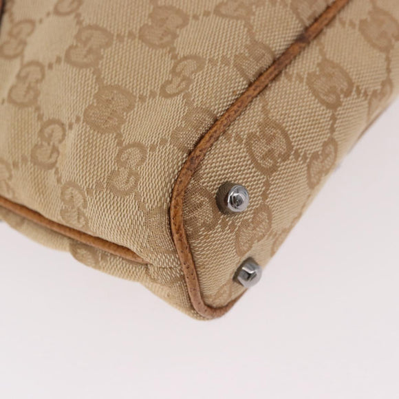 GUCCI GG Canvas Handtasche Beige Silber 113015 Auth 183839A
