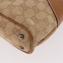 GUCCI GG Canvas Handtasche Beige Silber 113015 Auth 183839A-14