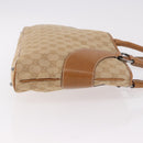 GUCCI GG Canvas Handtasche Beige Silber 113015 Auth 183839A-4