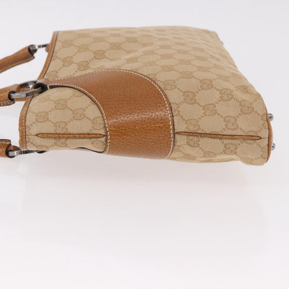 GUCCI GG Canvas Handtasche Beige Silber 113015 Auth 183839A