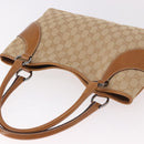 GUCCI GG Canvas Handtasche Beige Silber 113015 Auth 183839A-6