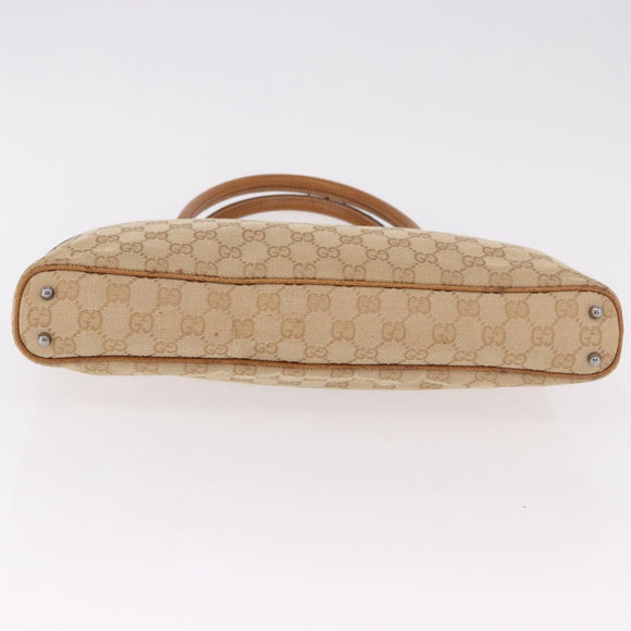 GUCCI GG Canvas Handtasche Beige Silber 113015 Auth 183839A