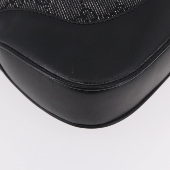 GUCCI GG Canvas Jackie Shoulder Bag Black Silver 00963 Auth 183840V
