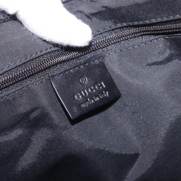 GUCCI GG Canvas Jackie Shoulder Bag Black Silver 00963 Auth 183840V