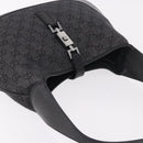 GUCCI GG Canvas Jackie Shoulder Bag Black Silver 00963 Auth 183840V-6