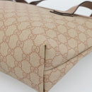 GUCCI GG Supreme Tote Bag PVC Beige Gold 211138 Auth 183842A-12