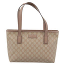 GUCCI GG Supreme Tote Bag PVC Beige Gold 211138 Auth 183842A-2