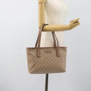 GUCCI GG Supreme Tote Bag PVC Beige Gold 211138 Auth 183842A-22