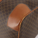 CELINE Macadam Canvas Boston Bag PVC Leather Brown Gold Auth 183843A-14