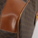 CELINE Macadam Canvas Boston Bag PVC Leather Brown Gold Auth 183843A-15