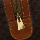 CELINE Macadam Canvas Boston Bag PVC Leather Brown Gold Auth 183843A-19