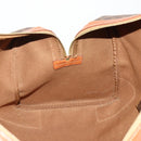 CELINE Macadam Canvas Boston Bag PVC Leather Brown Gold Auth 183843A-20