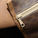 CELINE Macadam Canvas Boston Bag PVC Leather Brown Gold Auth 183843A-22