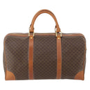 CELINE Macadam Canvas Boston Bag PVC Leather Brown Gold Auth 183843A-2
