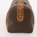 CELINE Macadam Canvas Boston Bag PVC Leather Brown Gold Auth 183843A-4