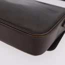 Christian Dior Shoulder Bag Leather Brown Gold Auth 183849-16