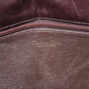 Christian Dior Shoulder Bag Leather Brown Gold Auth 183849-19