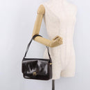 Christian Dior Shoulder Bag Leather Brown Gold Auth 183849-23