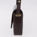 Christian Dior Shoulder Bag Leather Brown Gold Auth 183849-4
