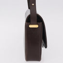 Christian Dior Shoulder Bag Leather Brown Gold Auth 183849-5