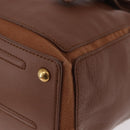 SAINT LAURENT Muse Toe Hand Bag Leather Brown Gold Auth 183850V-14
