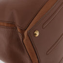 SAINT LAURENT Muse Toe Hand Bag Leather Brown Gold Auth 183850V-15