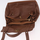 SAINT LAURENT Muse Toe Hand Bag Leather Brown Gold Auth 183850V-10