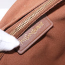 SAINT LAURENT Muse Toe Hand Bag Leather Brown Gold Auth 183850V-18