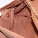 SAINT LAURENT Muse Toe Hand Bag Leather Brown Gold Auth 183850V-20