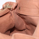 SAINT LAURENT Muse Toe Hand Bag Leather Brown Gold Auth 183850V-22