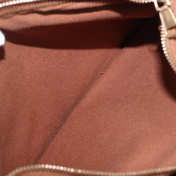 SAINT LAURENT Muse Toe Hand Bag Leather Brown Gold Auth 183850V
