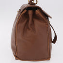 SAINT LAURENT Muse Toe Hand Bag Leather Brown Gold Auth 183850V-4