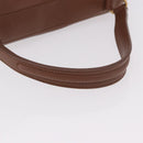 SAINT LAURENT Muse Toe Hand Bag Leather Brown Gold Auth 183850V-7