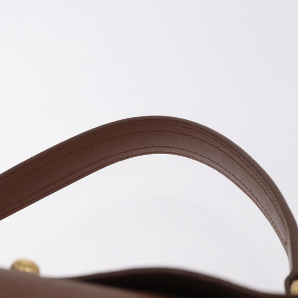 SAINT LAURENT Muse Toe Hand Bag Leather Brown Gold Auth 183850V
