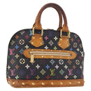 LOUIS VUITTON Monogram Multicolor Alma Hand Bag Black M92646 LV Auth 183852-1