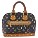 LOUIS VUITTON Monogram Multicolor Alma Hand Bag Black M92646 LV Auth 183852-13