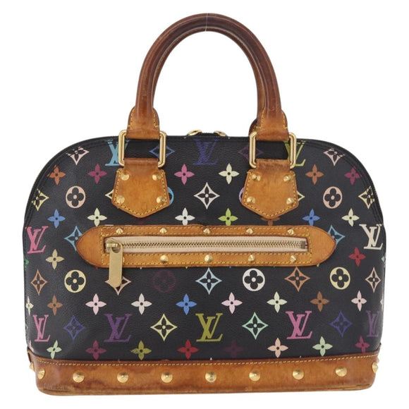 LOUIS VUITTON Monogram Multicolor Alma Hand Bag Black M92646 LV Auth 183852