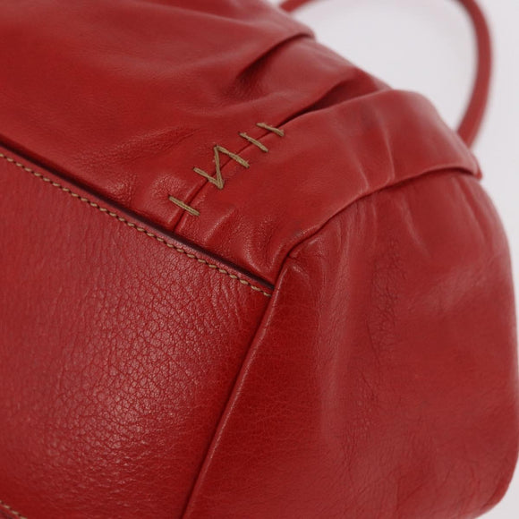 Miu Miu Handtas Leer Rood Zilver Authenticatie 183854V