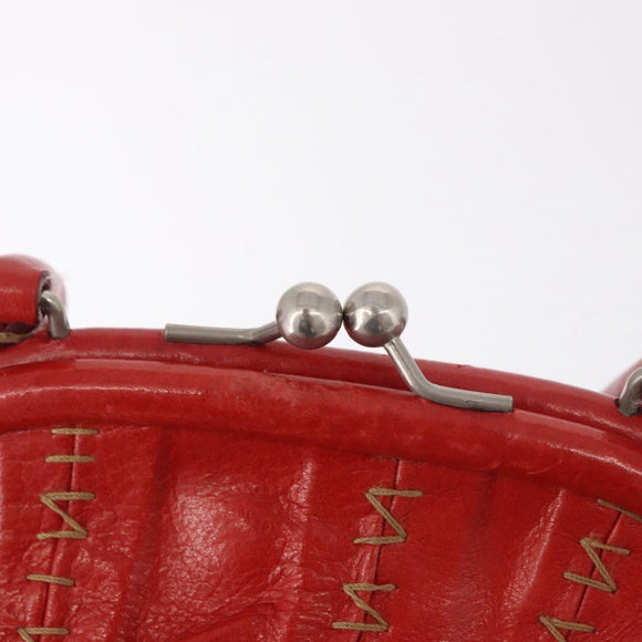 Miu Miu Handtas Leer Rood Zilver Authenticatie 183854V
