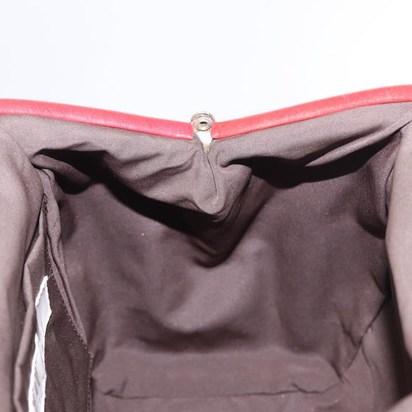 Miu Miu Handtas Leer Rood Zilver Authenticatie 183854V