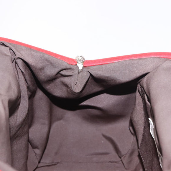Miu Miu Handtas Leer Rood Zilver Authenticatie 183854V