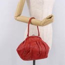 Miu Miu Handtas Leer Rood Zilver Authenticatie 183854V-23
